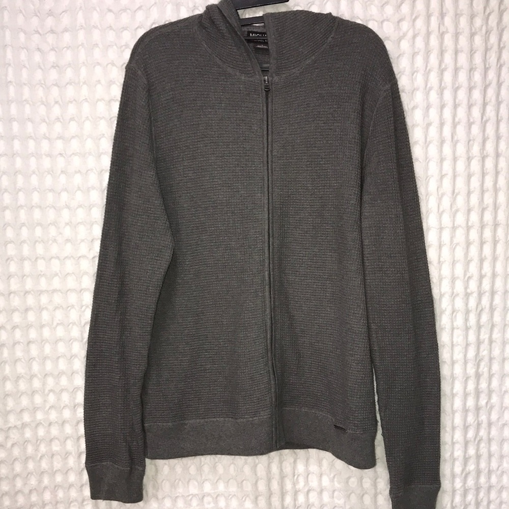 Men’s Michael Kors Thermal Hooded Zip Up Sweater